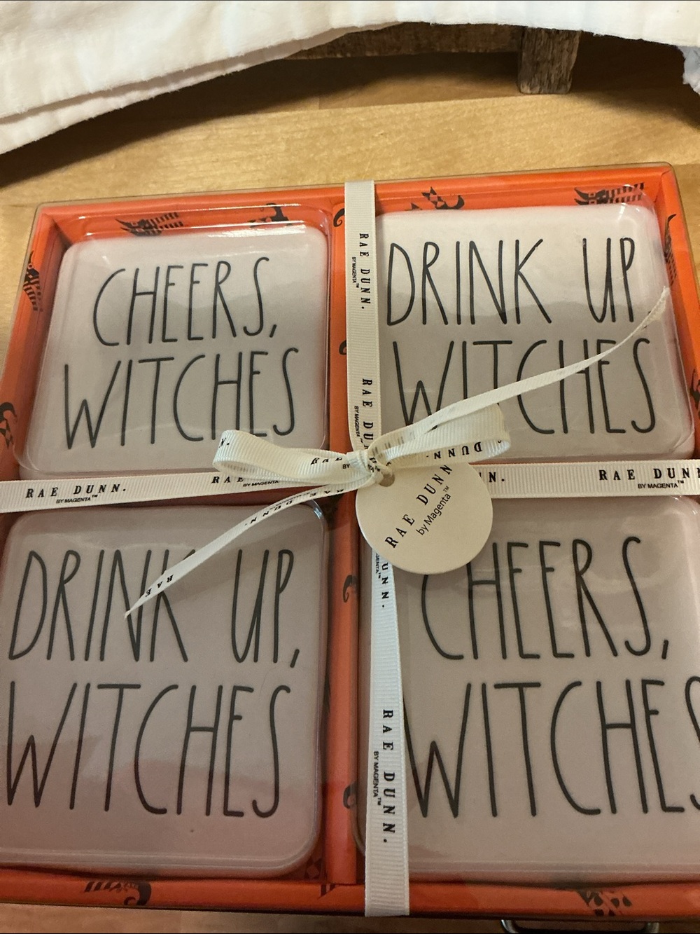 NIB - Rae Dunn Halloween Coasters, Set of 4 - Picture 4 of 5